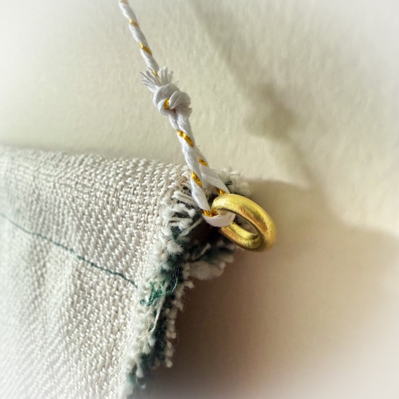 π Handmade Pineapple Canvas Tapestry Tan Canvas, White & Gold Thread - USA Made - Picture 5 of 7